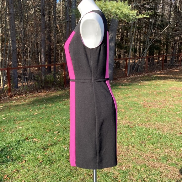 Banana Republic pink and black body con style colorblock sheath dress lined sz 6 - Picture 3 of 5